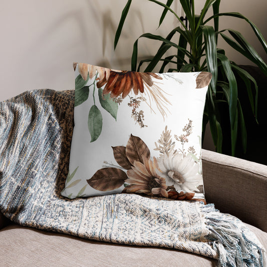 Floral Fall Throw Pillow